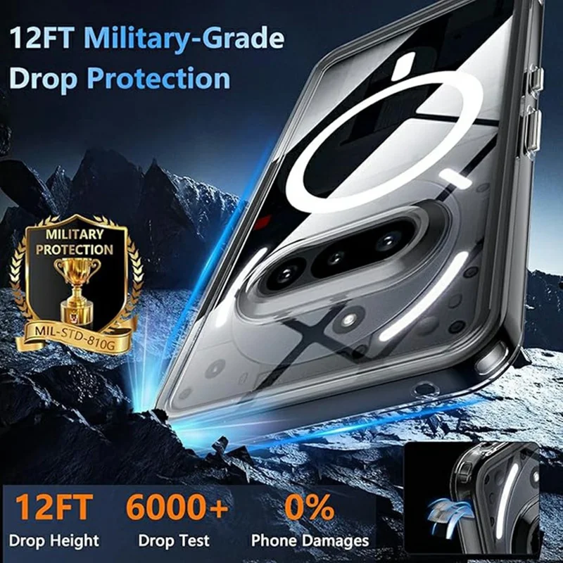For Nothing Phone (4a) Magnetic Case Transparent TPU Anti Drop Phone Cover