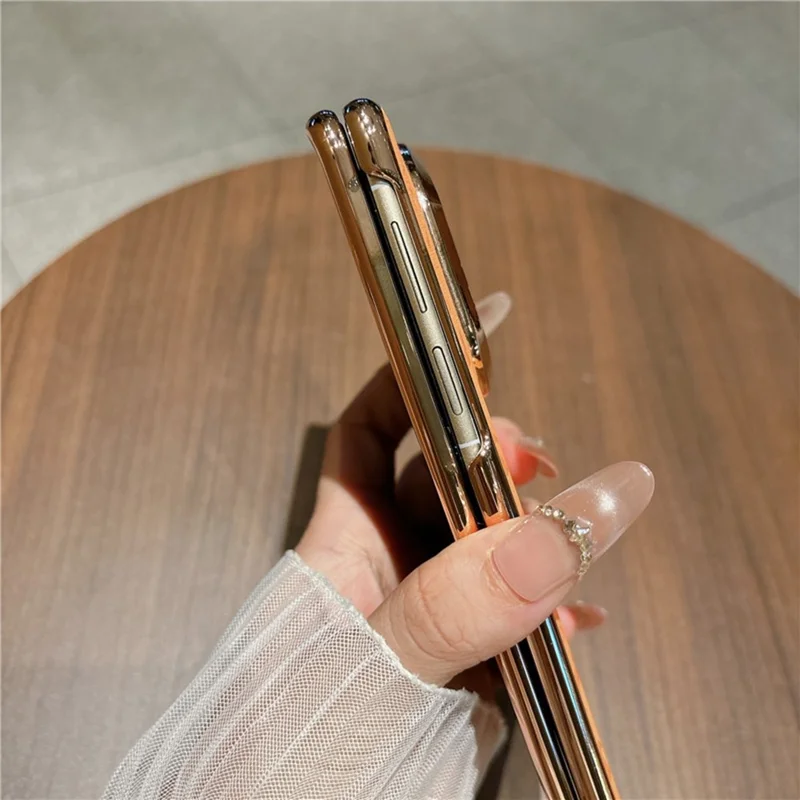 Obudowa do Huawei Mate X7 z motywem konia, ramka z powłoką metaliczną, pokrowiec z syntetycznej skóry PU i tworzywa sztucznego PC - złoty