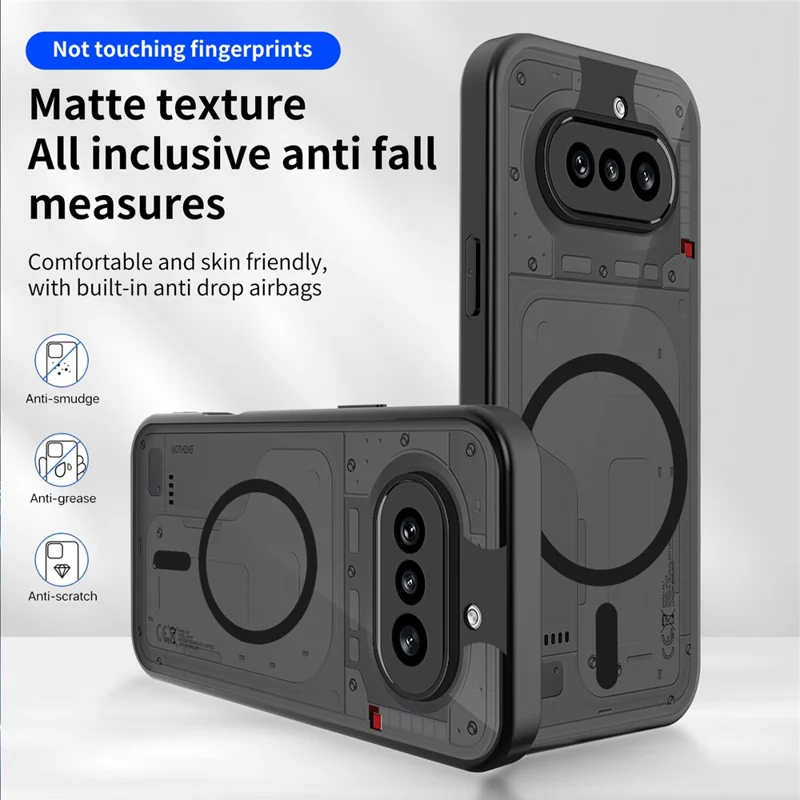 For Nothing Phone (4a) Magnetisk Case Skindeling Matte PC + TPU Anti-drop Telefonbeskyttelse