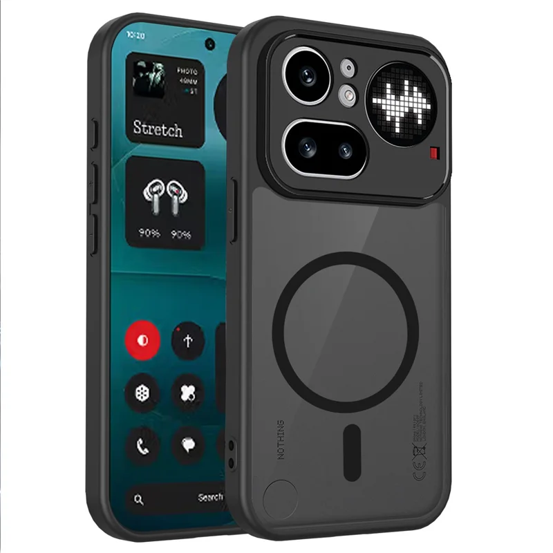 For Nothing Phone (4a) Pro Magnetic Case Skin Touch Matte PC + TPU Anti-Drop Phone Cover - Black