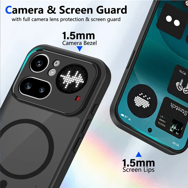For Nothing Phone (4a) Pro Magnetic Case Skin Touch Matte PC + TPU Anti-Drop Phone Cover - Black