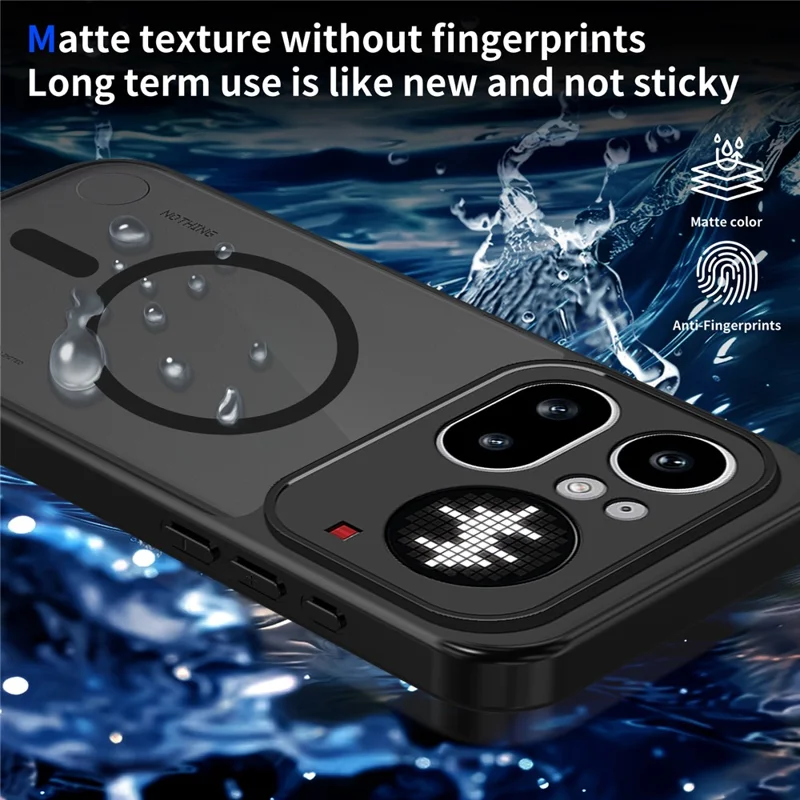 For Nothing Phone (4a) Pro Magnetic Case Skin Touch Matte PC + TPU Anti-Drop Phone Cover - Black