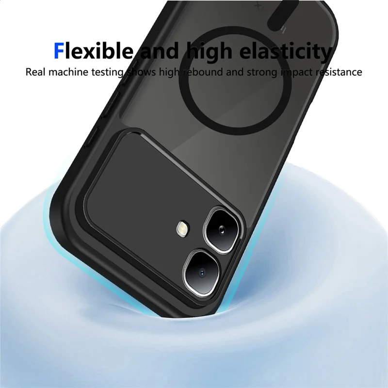 For Infinix Smart 20 4G Magnetic Case Skin Touch Matte PC + TPU Anti-Drop Phone Cover - Black
