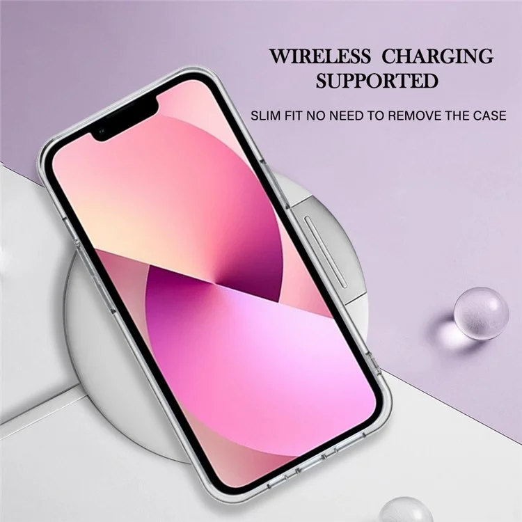 For iPhone 13 6.1 inch YB IMD Series-16 Style E 2.0mm TPU Drop Tested Phone Case Electroplating Frame Marble Pattern IMD Back Cover - Pink