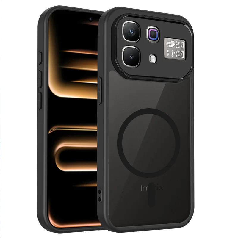 For Infinix Note 60 Pro 5G Magnetic Case Skin Touch Matte PC + TPU Anti-Drop Phone Cover - Black