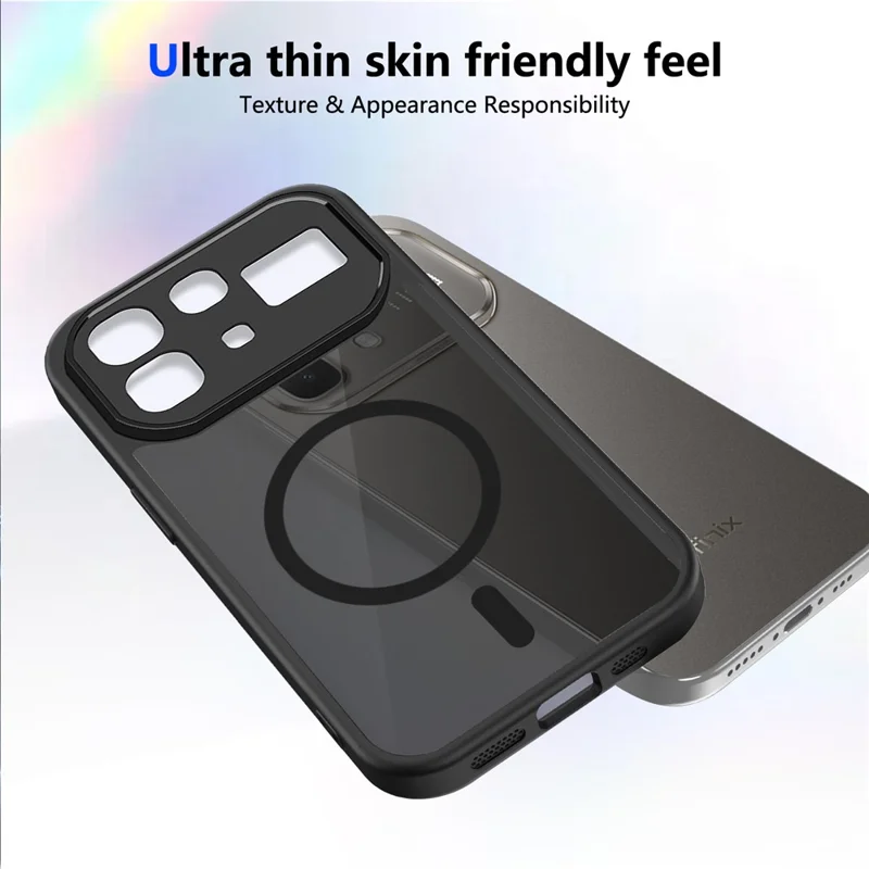 For Infinix Note 60 Pro 5G Magnetic Case Skin Touch Matte PC + TPU Anti-Drop Phone Cover - Black