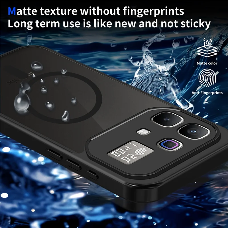 For Infinix Note 60 Pro 5G Magnetic Case Skin Touch Matte PC + TPU Anti-Drop Phone Cover - Black