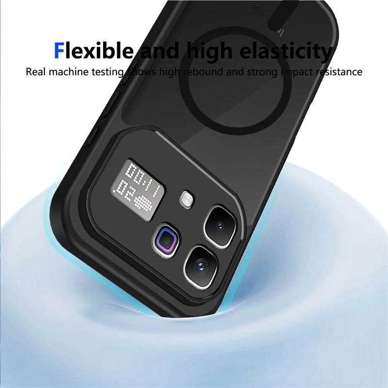 For Infinix Note 60 Pro 5G Magnetic Case Skin Touch Matte PC + TPU Anti-Drop Phone Cover - Black