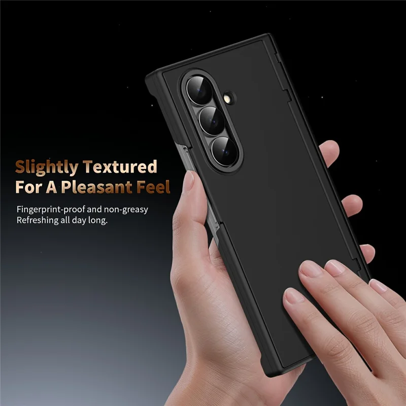 For Samsung Galaxy Z TriFold 5G Case with Tempered Glass Card Holder Stand Wallet Cover - Black