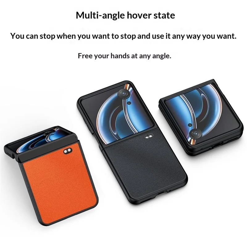 For ZTE nubia Flip3 5G Case PU Leather Coated PC Anti-Drop Folding Phone Cover - Black