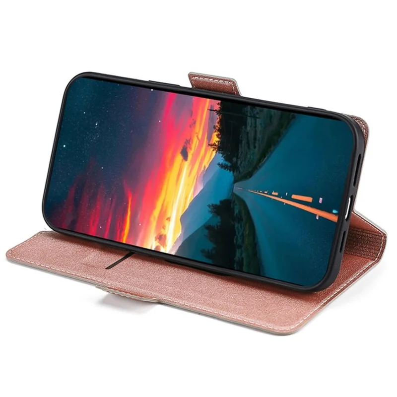 For Samsung Galaxy S26+ Case Card Holder PU Leather Phone Cover - Rose Gold