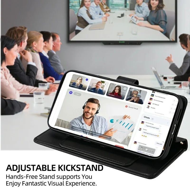 Für Samsung Galaxy S26+ Hülle Dreieckmuster-Prägung Hautfreundliches PU-Leder Handy-Mappenhülle - Schwarz