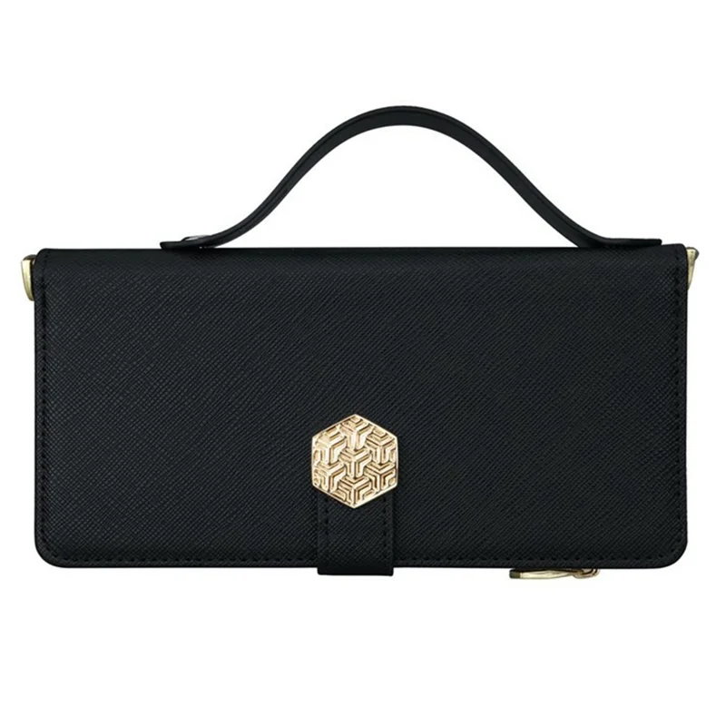 For Samsung Galaxy S26 Ultra Case Cross Texture PU Leather + TPU Wallet Phone Cover with Strap - Black