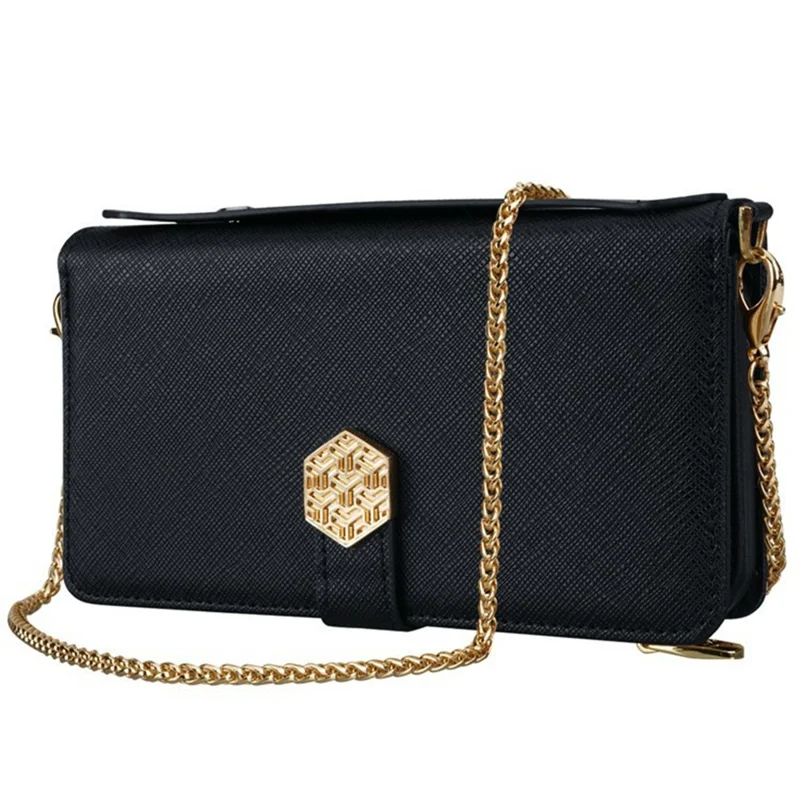 For Samsung Galaxy S26 Case Cross Texture PU Leather + TPU Wallet Phone Cover with Strap - Black