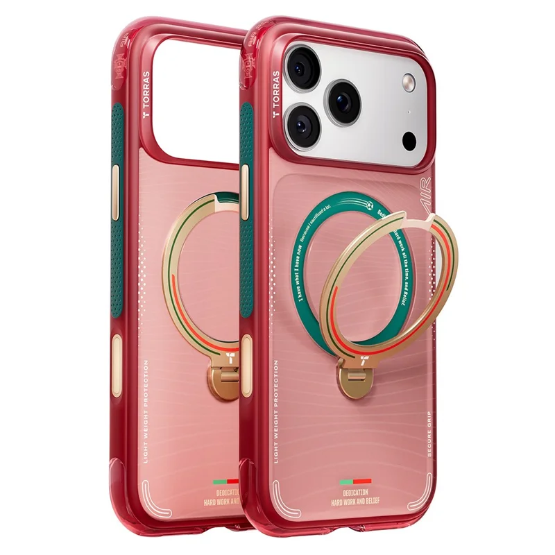 TORRAS Ostand Q3 Air para iPhone 17 Pro Max Funda Magnética con Soporte Giratorio de 360° Funda de TPU y PC, Edición Limitada FPF - Ola de Pasión