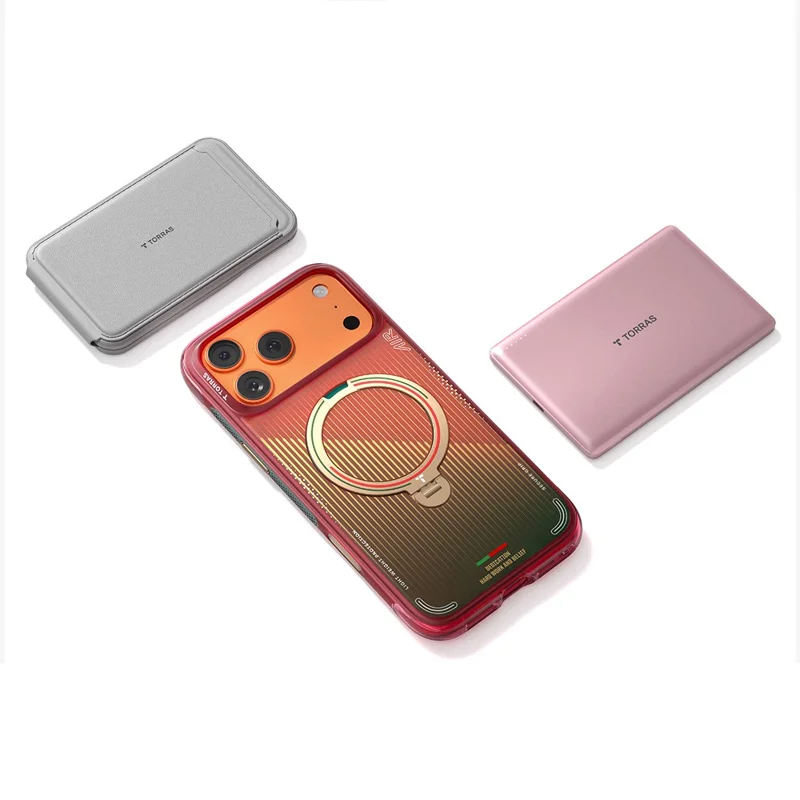 TORRAS Ostand Q3 Air para iPhone 17 Pro Max Funda Magnética con Soporte Giratorio de 360° Funda de TPU y PC, Edición Limitada FPF - Ola de Pasión