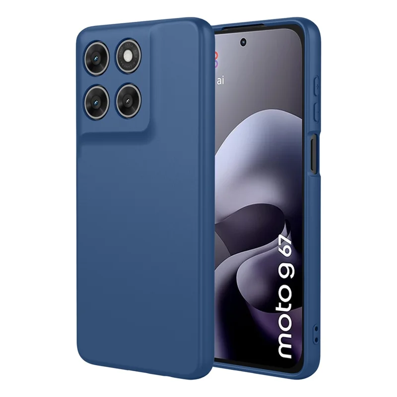 Case for Motorola Moto G87 5G / G67 5G / G77 5G Liquid Silicone Feel Soft TPU Protective Phone Cover - Blue