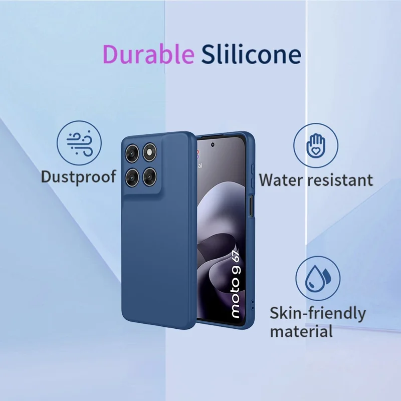 Case for Motorola Moto G87 5G / G67 5G / G77 5G Liquid Silicone Feel Soft TPU Protective Phone Cover - Blue