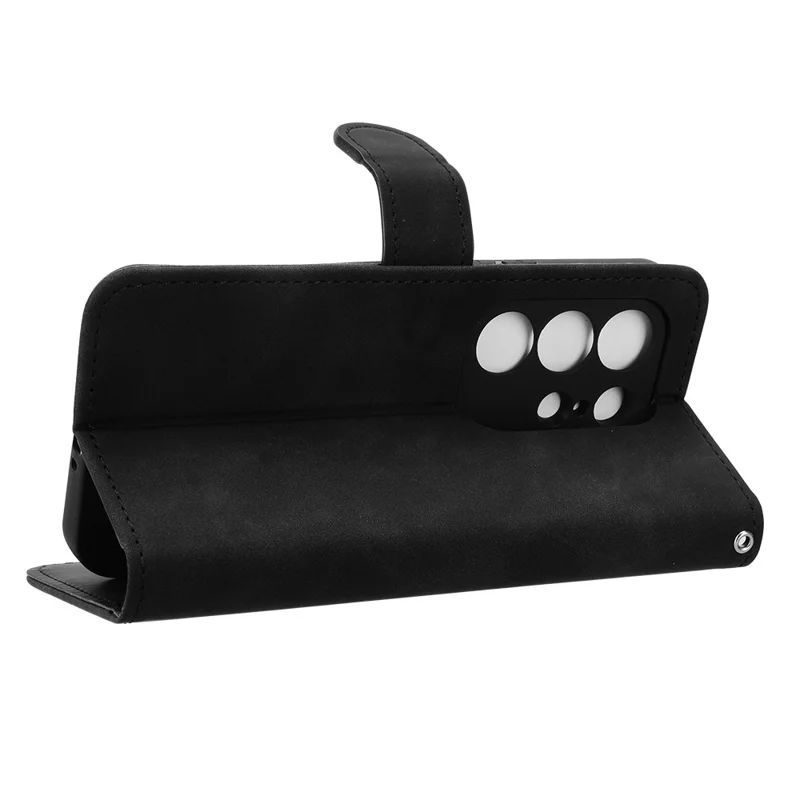 For TECNO Camon 50 4G Leather Case Skin Feel Anti Drop Wallet Stand Flip Phone Cover - Black