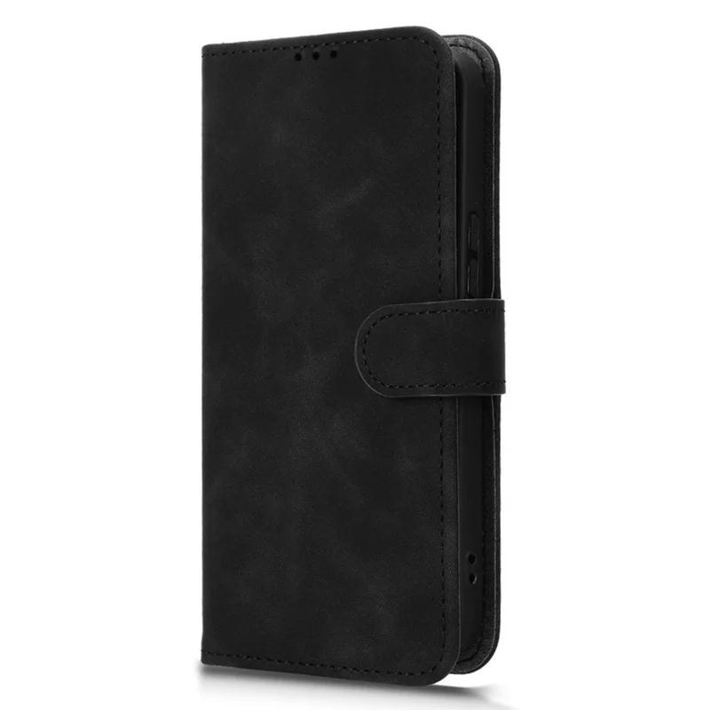 For TECNO Camon 50 4G Leather Case Skin Feel Anti Drop Wallet Stand Flip Phone Cover - Black