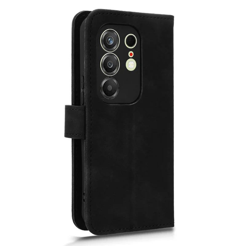 For TECNO Camon 50 4G Leather Case Skin Feel Anti Drop Wallet Stand Flip Phone Cover - Black