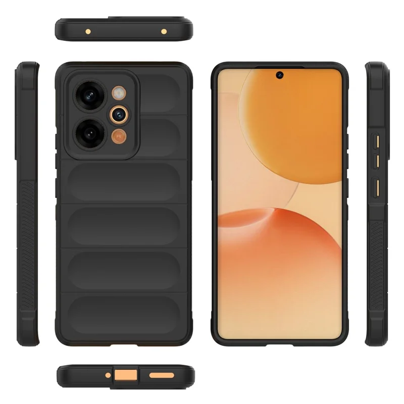 For Realme P4 Power 5G Phone Case Anti-Drop Soft TPU Rugged Back Cover - Black