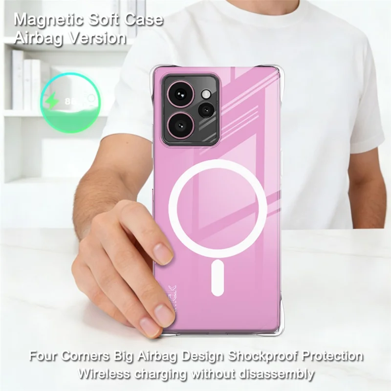 IMAK for HMD Skyline Magnetic Case Airbag Shockproof Protection TPU Phone Cover - Transparent