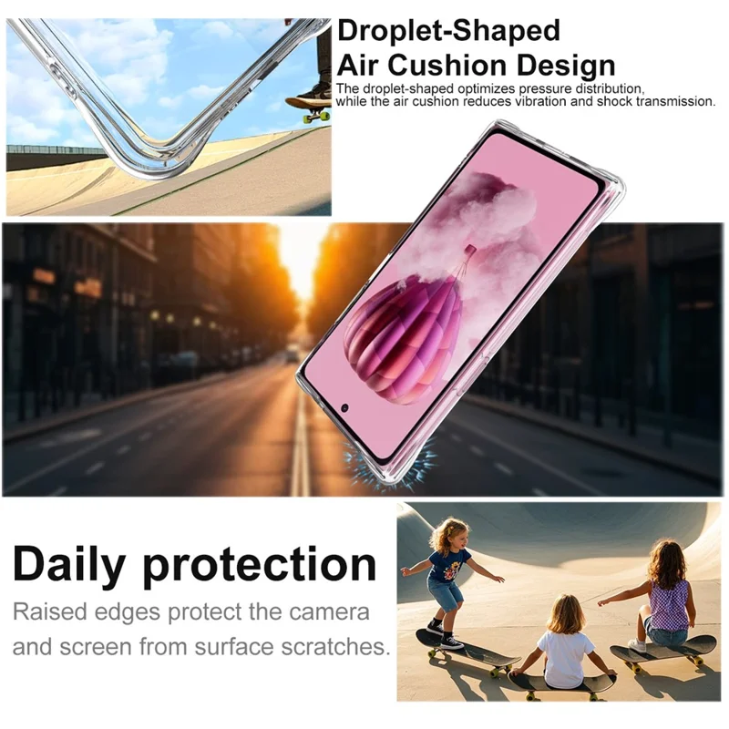 IMAK for HMD Skyline Magnetic Case Airbag Shockproof Protection TPU Phone Cover - Transparent