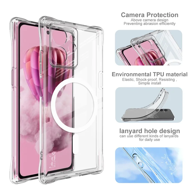 IMAK for HMD Skyline Magnetic Case Airbag Shockproof Protection TPU Phone Cover - Transparent