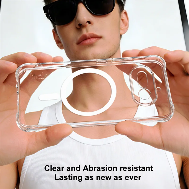 IMAK for Nothing Phone (4a) Magnetic Case Airbag Shockproof Protection TPU Phone Cover - Transparent
