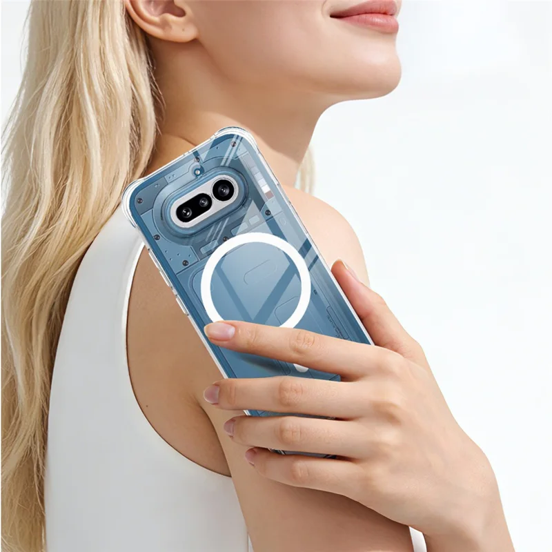 IMAK for Nothing Phone (4a) Magnetic Case Airbag Shockproof Protection TPU Phone Cover - Transparent