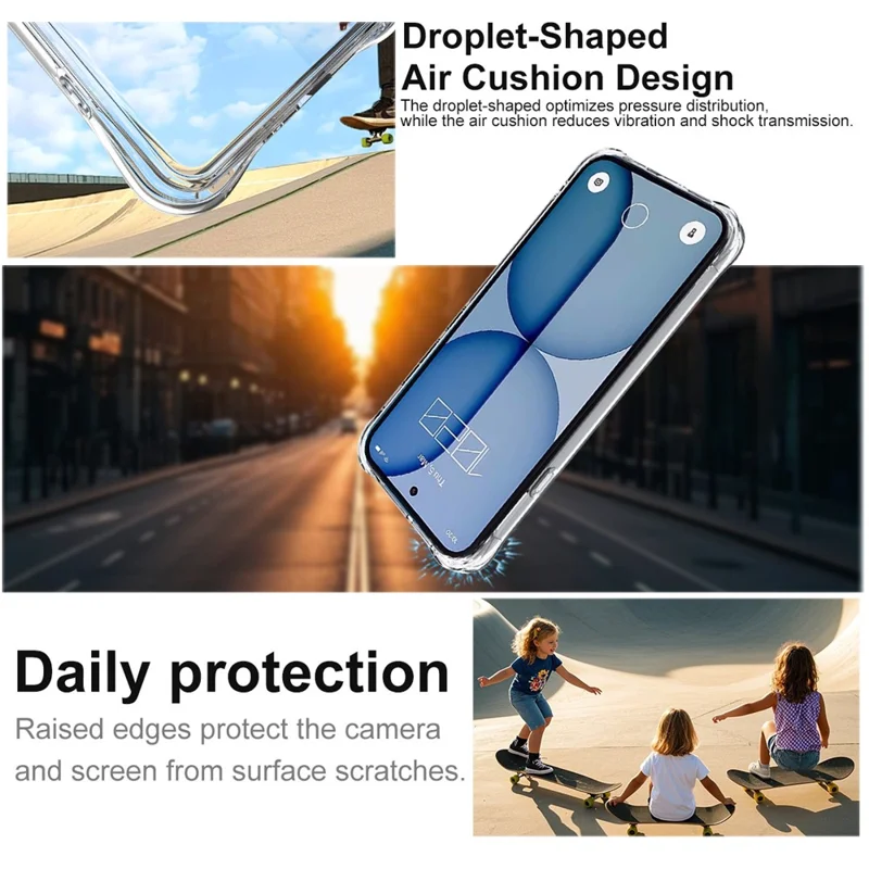 IMAK for Nothing Phone (4a) Magnetic Case Airbag Shockproof Protection TPU Phone Cover - Transparent