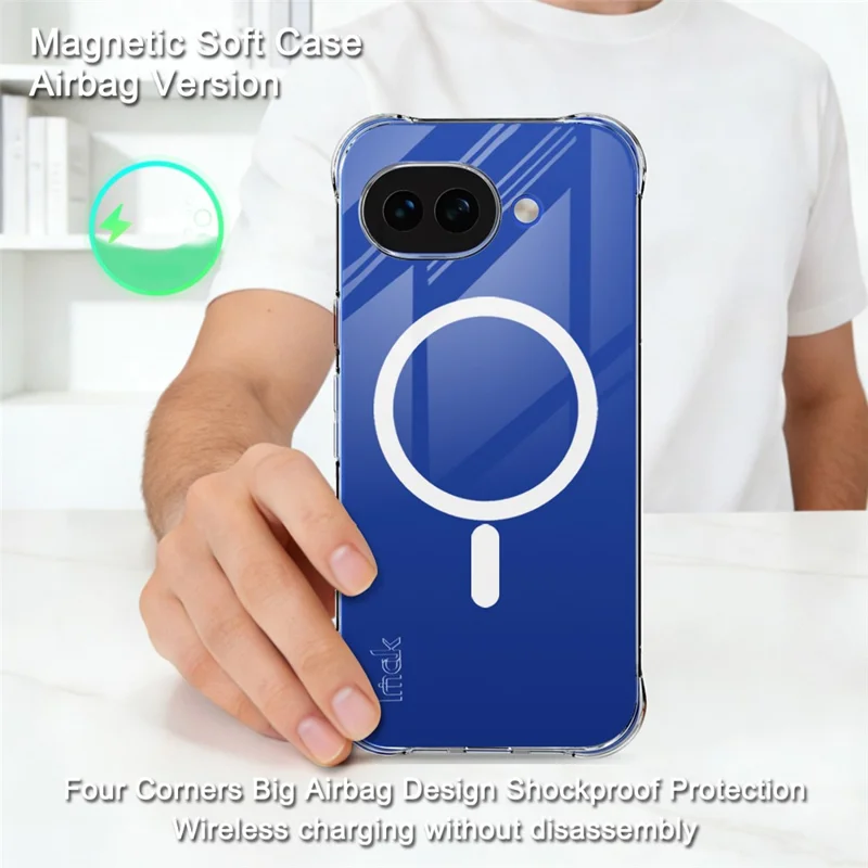IMAK para Google Pixel 10a Funda Magnética Airbag de Protección Antigolpes - Funda Transparente de TPU