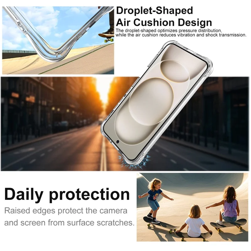 IMAK pour Honor Magic8 Pro Air 5G étui magnétique Airbag de protection antichoc Coque de téléphone en TPU - Transparent
