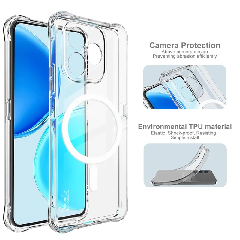 IMAK per Honor X8d 4G Custodia Magnetica Airbag Protettiva Antiurto in TPU - Trasparente