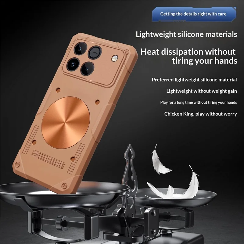 For Honor Win 5G Case Copper Heat Dissipation TPU + Metal Cooling Phone Cover Support Magnetic Car Mount - Black
