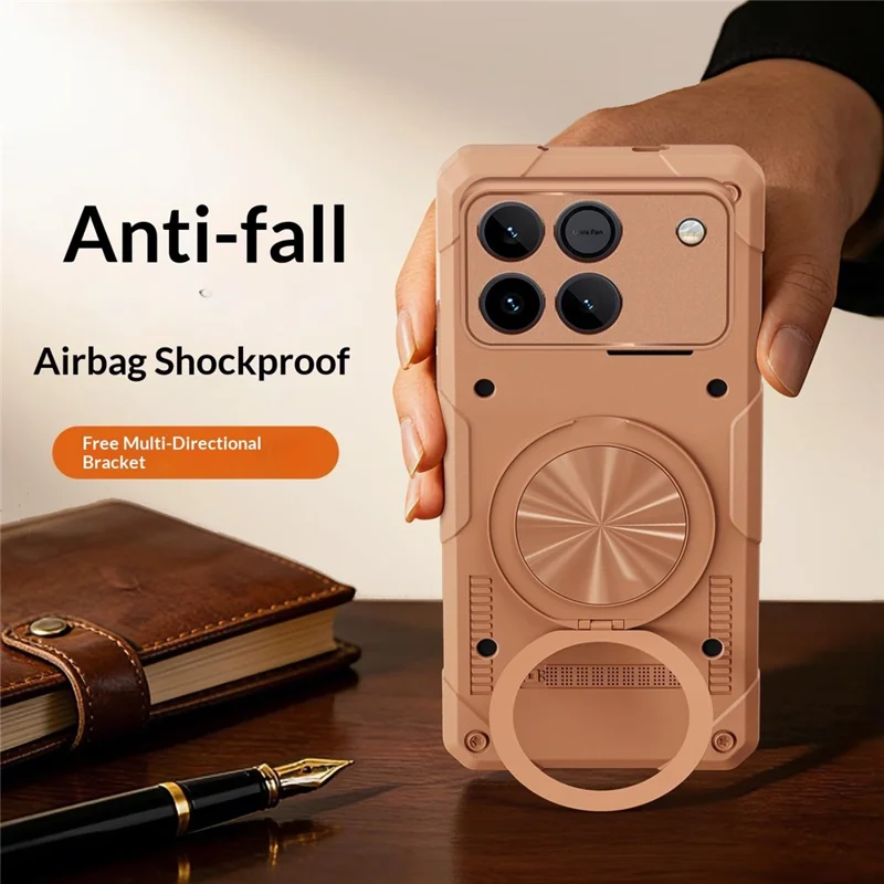 Magnetische Case voor Honor Win 5G met 360° Draaibare Ringstandaard TPU Telefoonhoes - Zwart