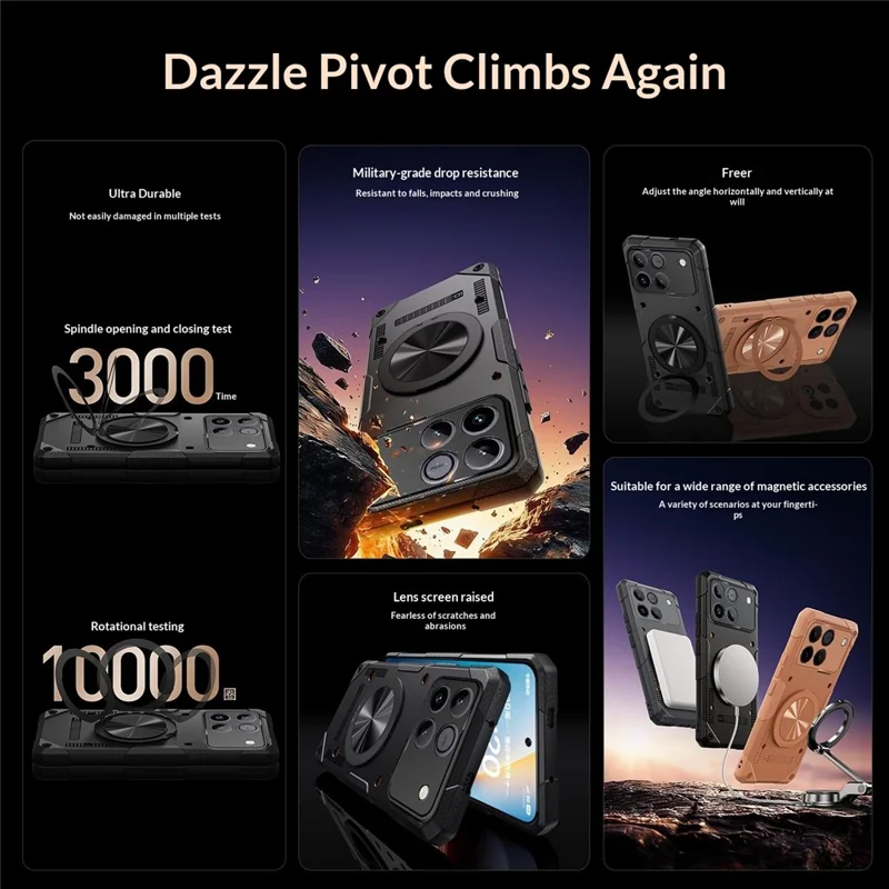 Magnetische Case voor Honor Win 5G met 360° Draaibare Ringstandaard TPU Telefoonhoes - Zwart