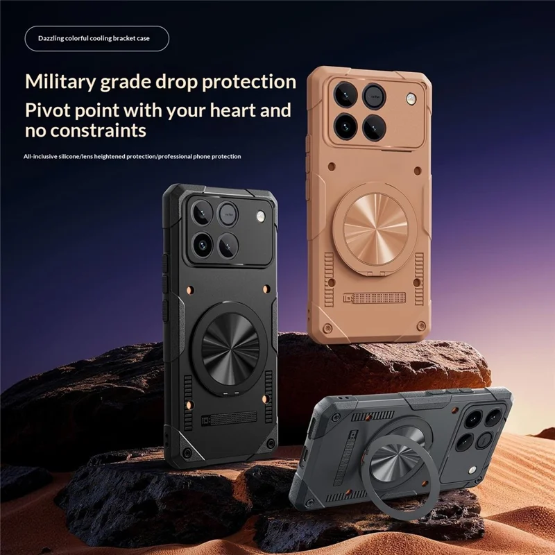 Magnetische Case voor Honor Win 5G met 360° Draaibare Ringstandaard TPU Telefoonhoes - Zwart