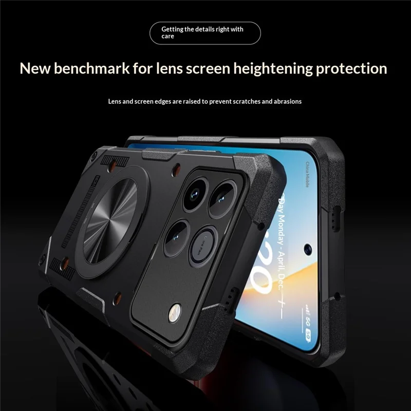 Magnetische Case voor Honor Win 5G met 360° Draaibare Ringstandaard TPU Telefoonhoes - Zwart