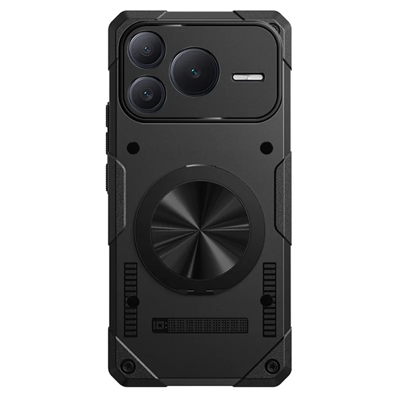 Funda magnética Honor Power2 5G con anillo giratorio de 360° y soporte TPU para teléfono - Negro