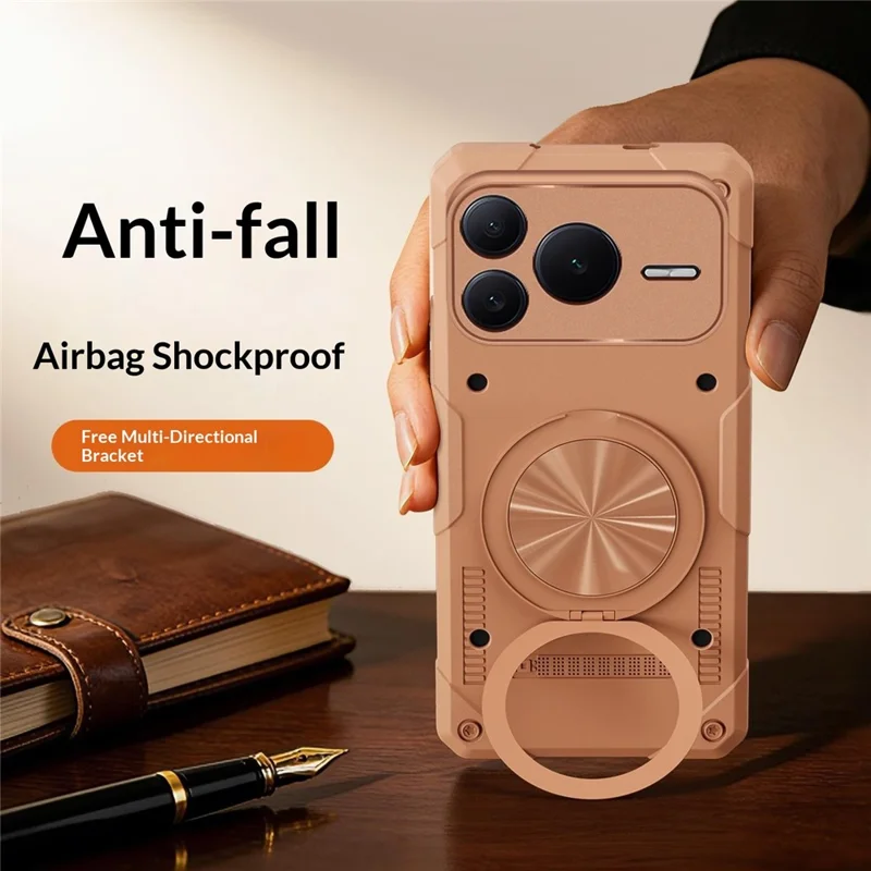 Funda magnética Honor Power2 5G con anillo giratorio de 360° y soporte TPU para teléfono - Negro