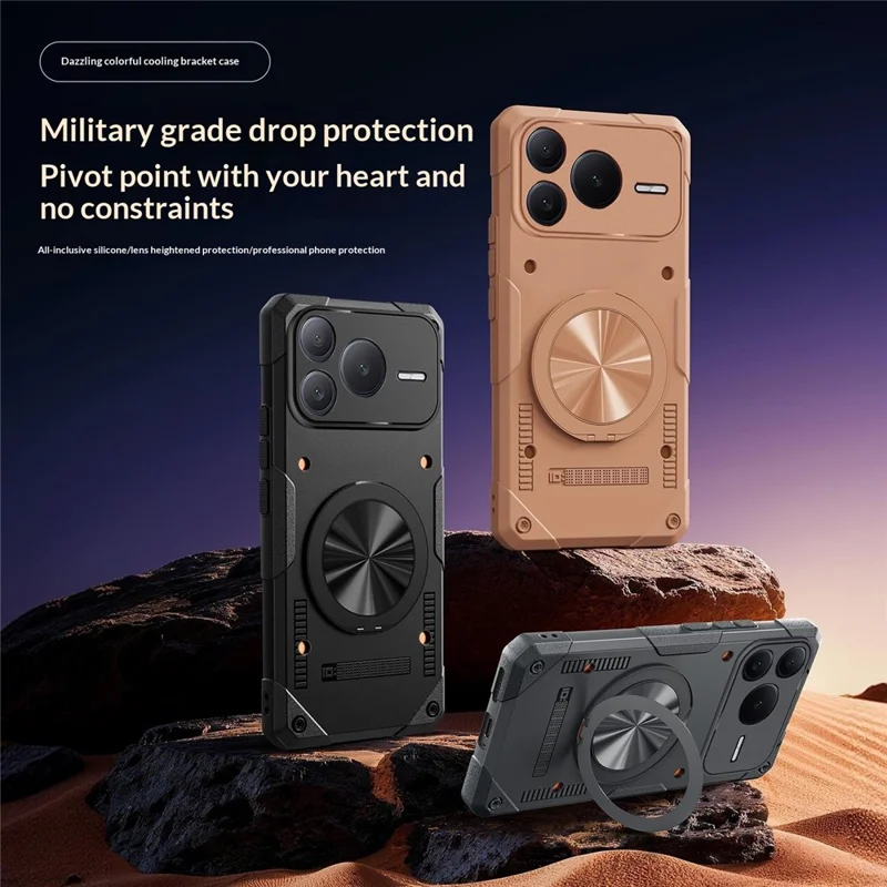 Funda magnética Honor Power2 5G con anillo giratorio de 360° y soporte TPU para teléfono - Negro