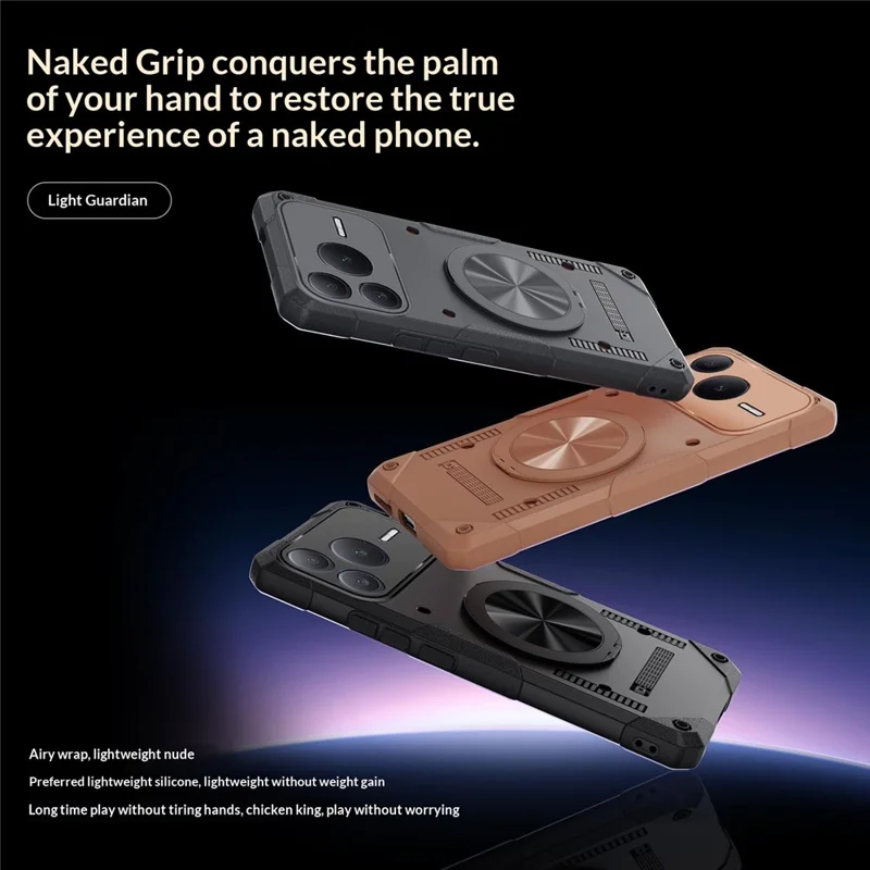 Funda magnética Honor Power2 5G con anillo giratorio de 360° y soporte TPU para teléfono - Negro