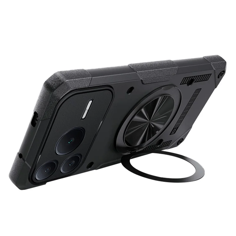 Funda magnética Honor Power2 5G con anillo giratorio de 360° y soporte TPU para teléfono - Negro