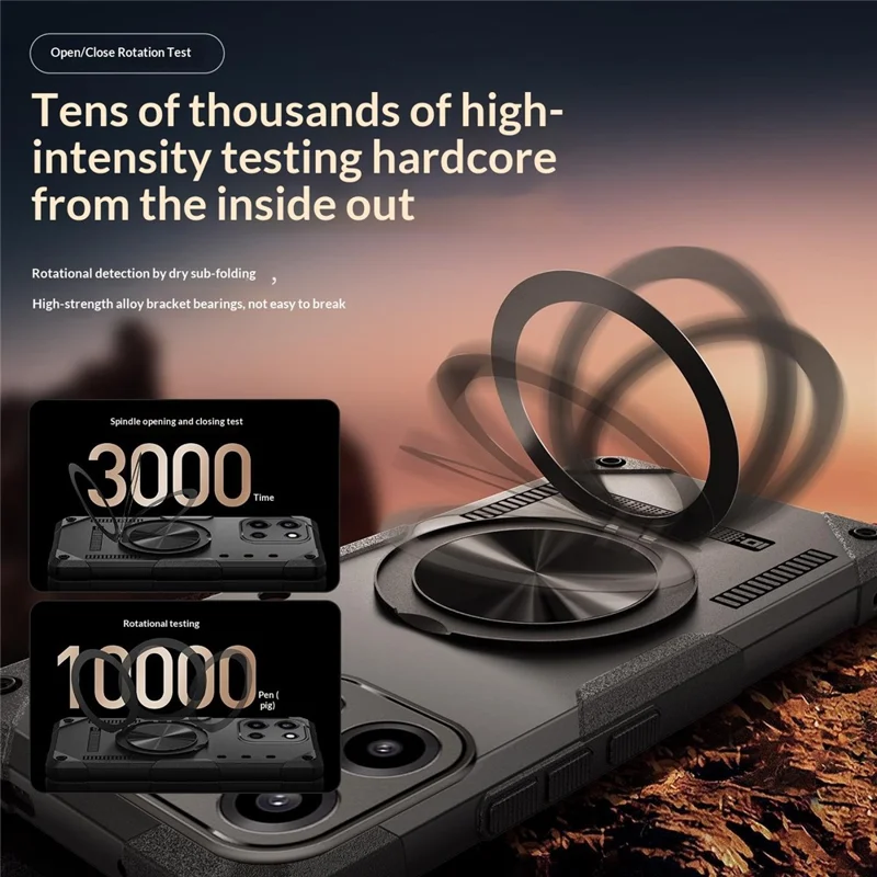 For OnePlus Turbo 6 5G Magnetic Case 360° Rotating Ring Kickstand TPU Phone Cover - Black