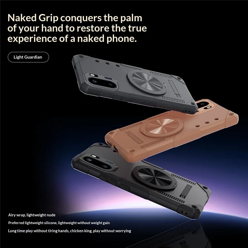 For OnePlus Ace 6 5G Magnetic Case 360° Rotating Ring Kickstand TPU Phone Cover - Black