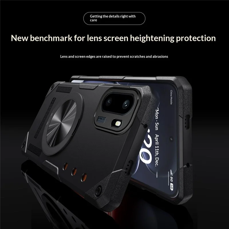 For OnePlus Ace 6 5G Magnetic Case 360° Rotating Ring Kickstand TPU Phone Cover - Black