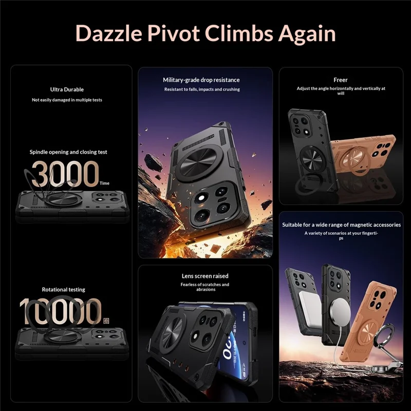 Coque magnétique pour OnePlus 15 5G, avec anneau pivotant à 360° et support intégré, housse en TPU pour téléphone - Noir