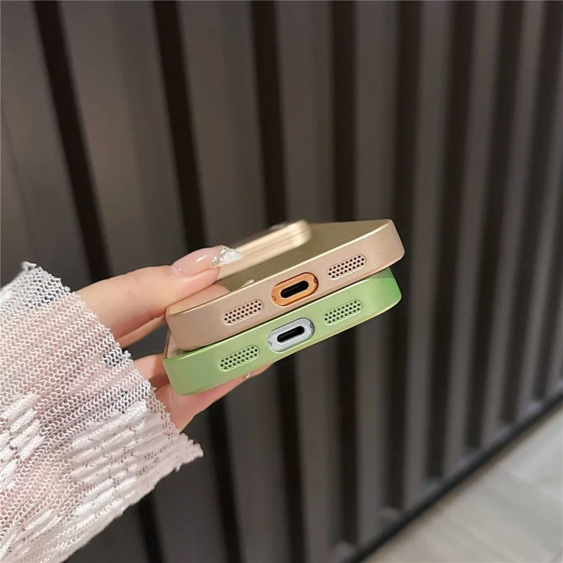 For iPhone 17 Pro Max Phone Case Glitter PC + TPU + PU leather Shockproof Cover - Orange